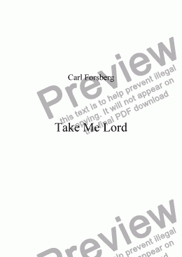 page one of Hymn - Take Me Lord
