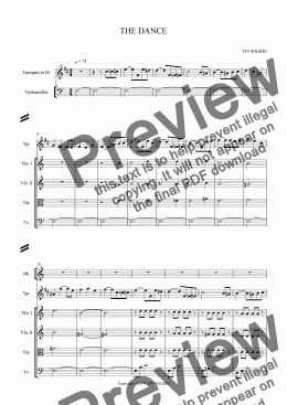 page one of THE DANCE (Orchestral Film theme)