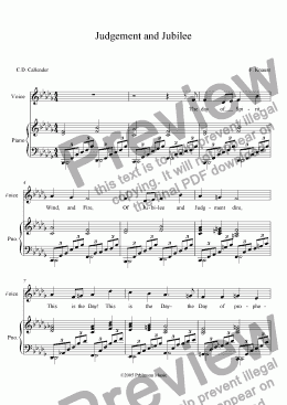 page one of Judgement and Jubilee (voice, piano)