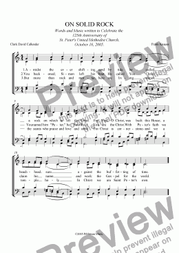page one of ON SOLID ROCK- hymn