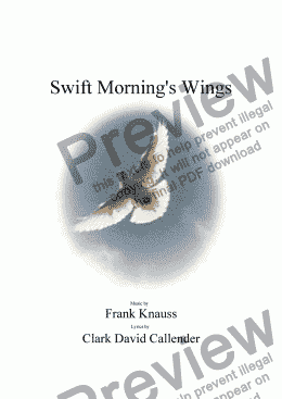 page one of Swift Morning's Wings (SATB, organ)