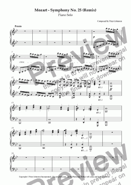 page one of Mozart - Symphony No. 25 (Remix)