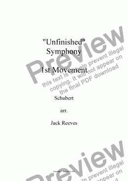 page one of Shuberts - Unfinished Symphony