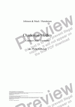 page one of Charleston Medley (Clarinet Choir)