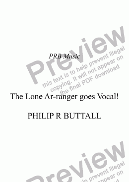 page one of The Lone Ar-ranger goes Vocal!