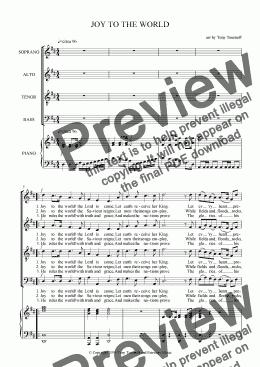 page one of Joy To The World (SATB)