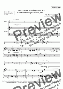 page one of Wedding March for baritone and piano