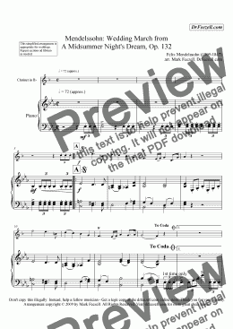 page one of Wedding March for clarinet and piano
