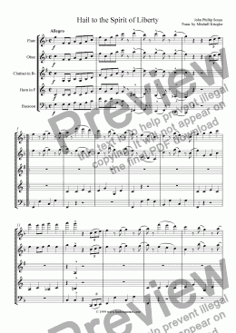 page one of Sousa - Hail to the Spirit of Liberty