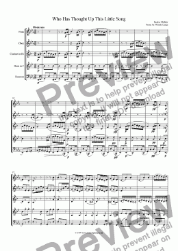 page one of Mahler - Who Has Thought Up This Little Song
