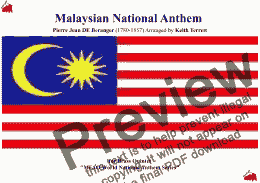 page one of Malaysian National Anthem for Brass Quintet (MFAO World National Anthem Series)