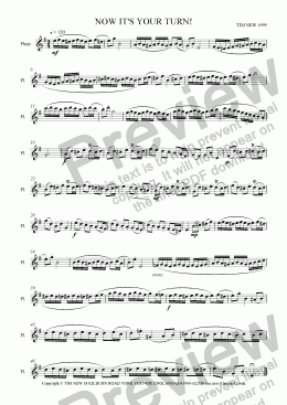 page one of NOW IT'S YOUR TURN! for solo flute