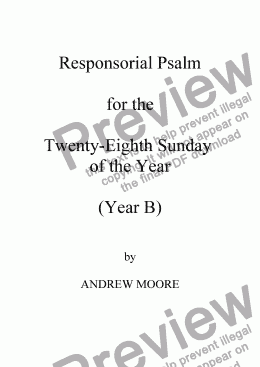 page one of Twenty-Eighth Sunday of the Year (B)