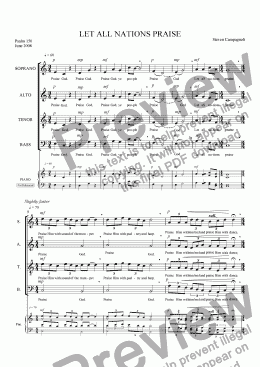 page one of LET ALL NATIONS PRAISE