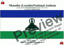 page one of Mosotho National Anthem (Lesotho) for Brass Quintet (MFAO World National Anthem Series)