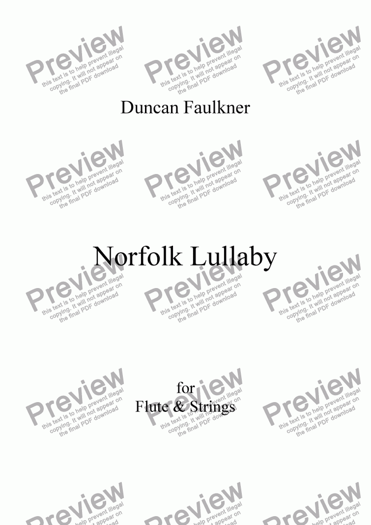 page one of Norfolk Lullaby