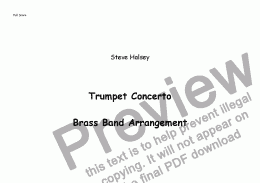 page one of Trumpet Concerto BrassBand score
