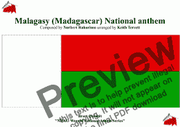 page one of Malagasy (Madagascar) National Anthem for Brass Quintet (MFAO World National Anthem Series)