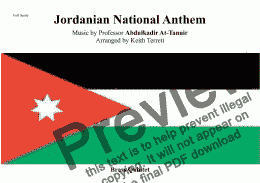 page one of Jordanian National Anthem for Brass Quintet (World National Anthem Series)