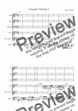 page one of Concerto Vibrante Two - conductor's score