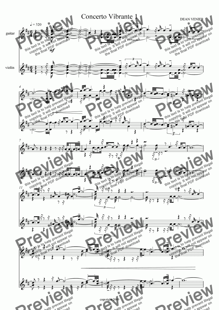 page one of Concerto Vibrante One - conductor's score