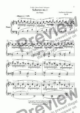 page one of Op.088 - Scherzo no.1 for Piano (E minor)