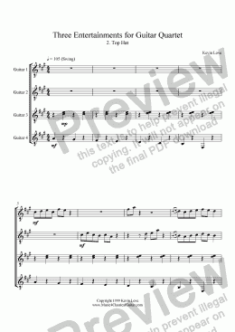 page one of Top Hat (Quartet)