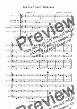 page one of God Rest Ye Merry Gentlemen (Brass Quintet Version)