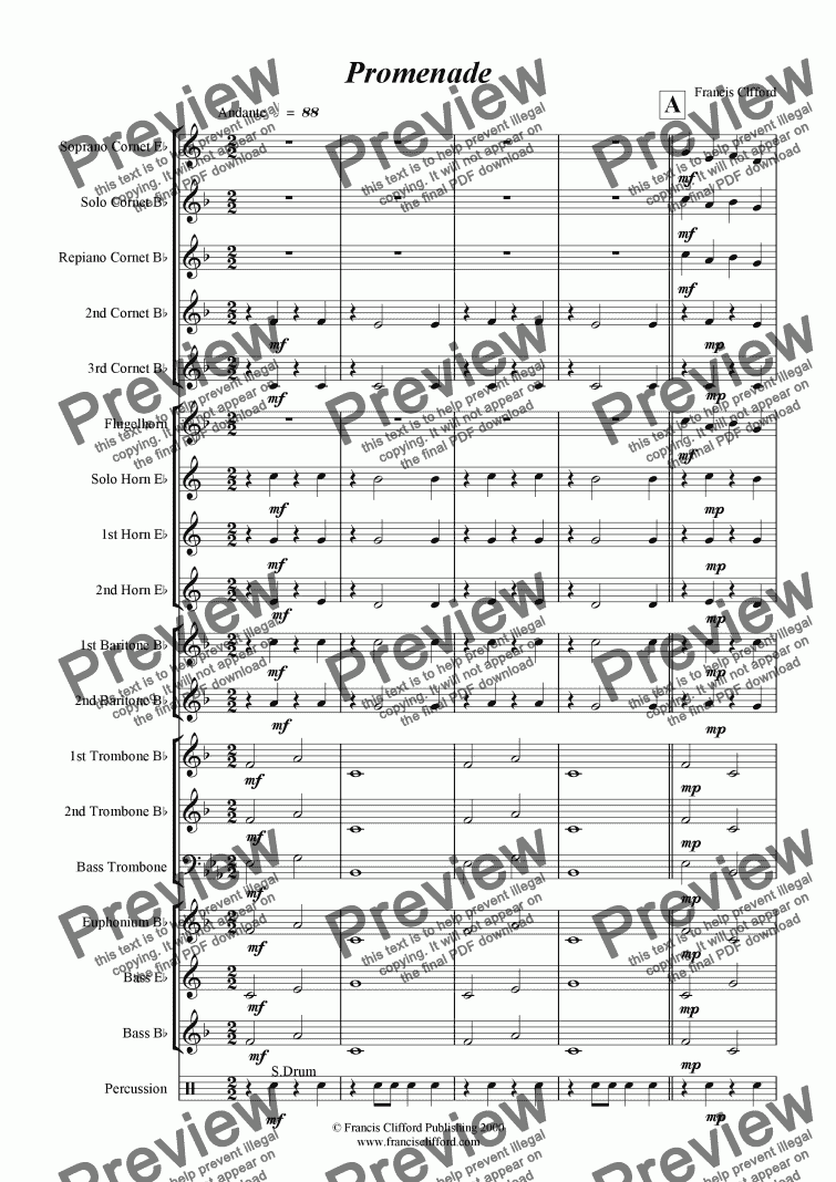 page one of Promenade (Brass Band)