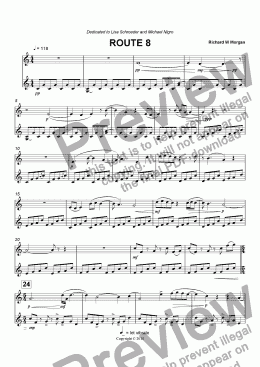 page one of ROUTE 8 (Flute and Guitar)