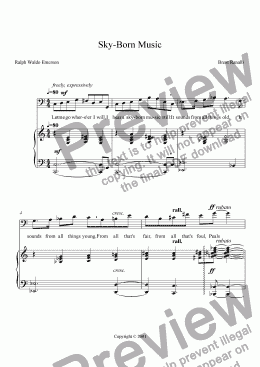 page one of Sky-Born Music -- Emerson (for baritone and piano)