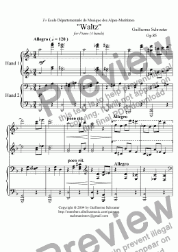 page one of Op.085 - Waltz 4 Hands (D minor)