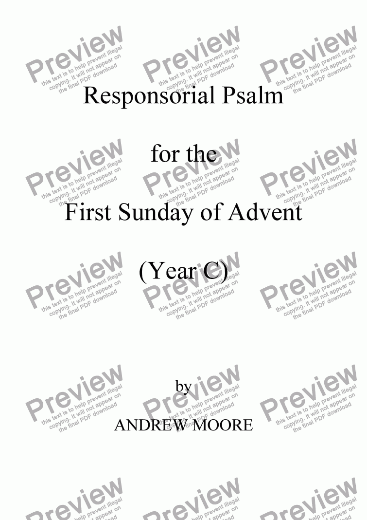 page one of First Sunday of Advent (Year C)