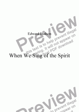 page one of When We Sing Of The Spirit