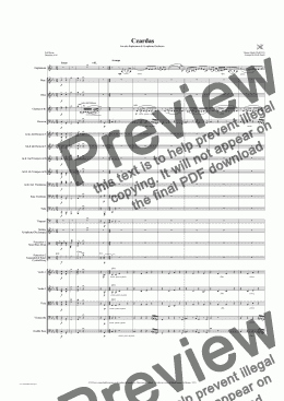 page one of Czardas for solo Euphonium & Symphony Orchestra