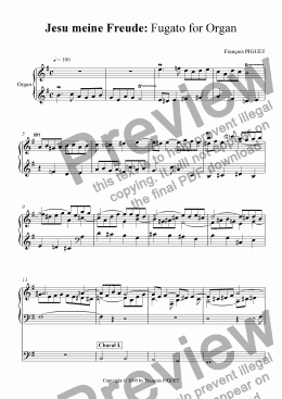 page one of Fugato for Organ on "Jesu meine Freude"