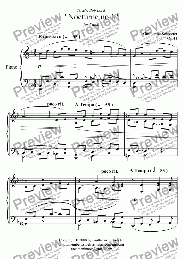 page one of Op.041 - Nocturne no.01 (D minor)