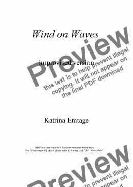 page one of Wind on Waves improvised version