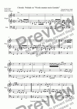 page one of Chorale Prelude on Werde munter mein Gemute 