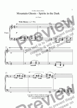 page one of Op.200 - Mountain Ghosts, Spirits in the dark (D minor) 