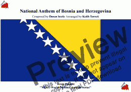 page one of Bosnian & Herzegovinian National Anthem for Brass Quintet (MFAO World National Anthem Series)