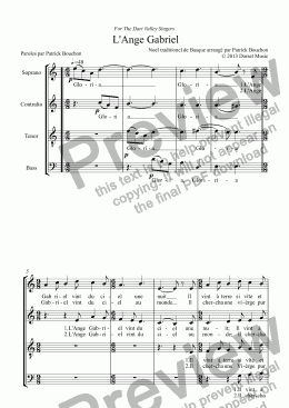 page one of L’Ange Gabriel (The Angel Gabriel) for Choir
