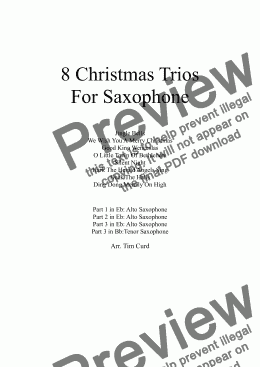 page one of 8 Christmas Trios For Saxophone