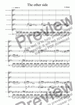page one of The Other Side (for saxophone quintet and optional drum kit)