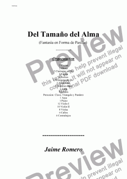 page one of Del Tamano del Alma (Pasillo)