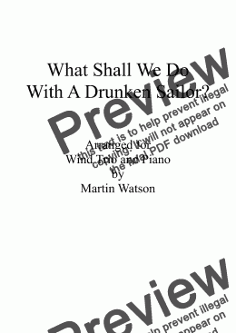 page one of What Shall We Do With A Drunken Sailor? for Flute, Oboe, Bb Clarinet and Piano.
