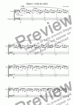page one of Júpter ( violin & cello)