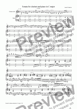 page one of Clarinet Sonata # 2