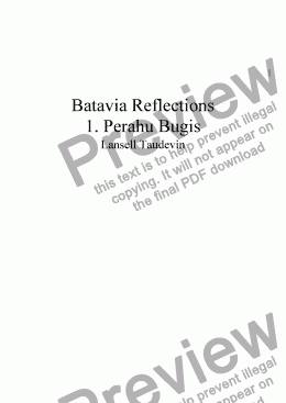 page one of Batavia Suite # 1: Perahu Bugis