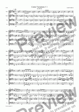 page one of Como suite for string quartette # 01